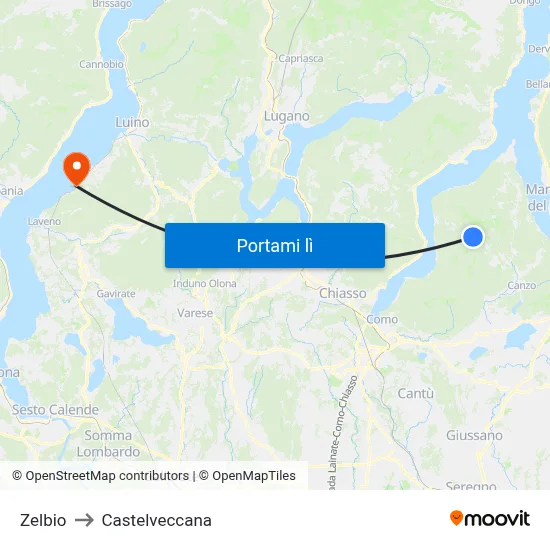 Zelbio to Castelveccana map