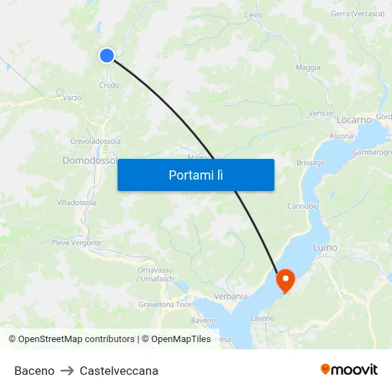 Baceno to Castelveccana map
