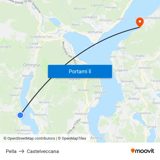 Pella to Castelveccana map