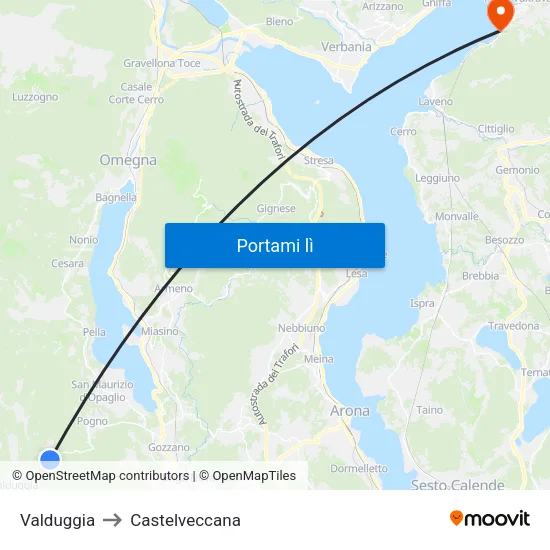 Valduggia to Castelveccana map