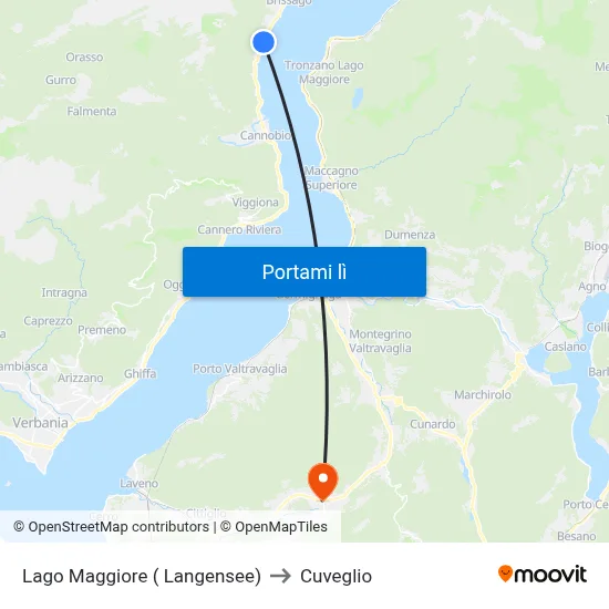 Lago Maggiore ( Langensee) to Cuveglio map
