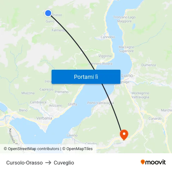 Cursolo-Orasso to Cuveglio map