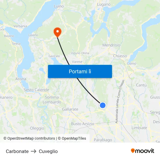 Carbonate to Cuveglio map