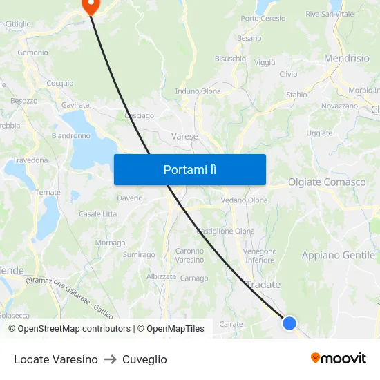 Locate Varesino to Cuveglio map
