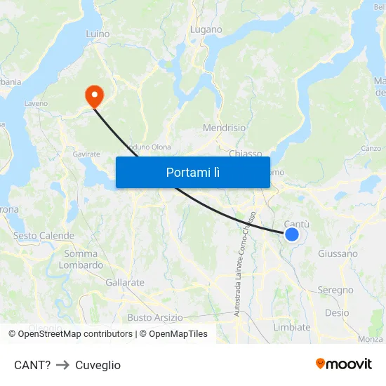 CANT? to Cuveglio map