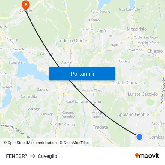 FENEGR? to Cuveglio map