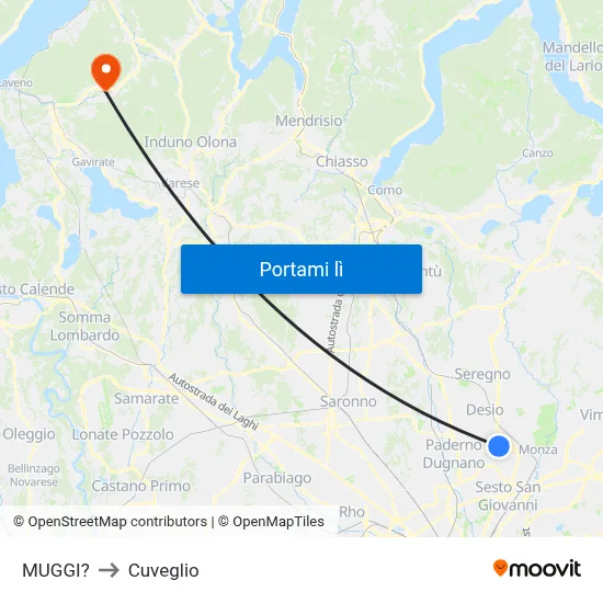 MUGGI? to Cuveglio map