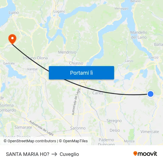 SANTA MARIA HO? to Cuveglio map