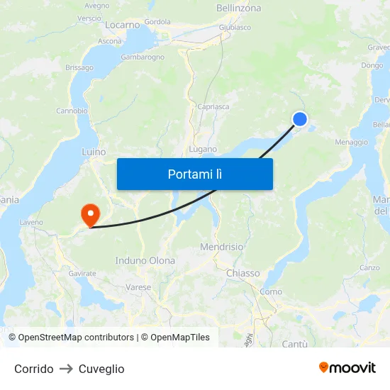 Corrido to Cuveglio map