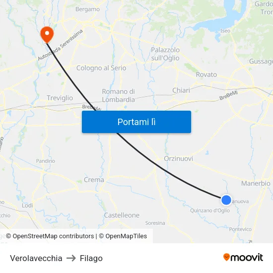 Verolavecchia to Filago map