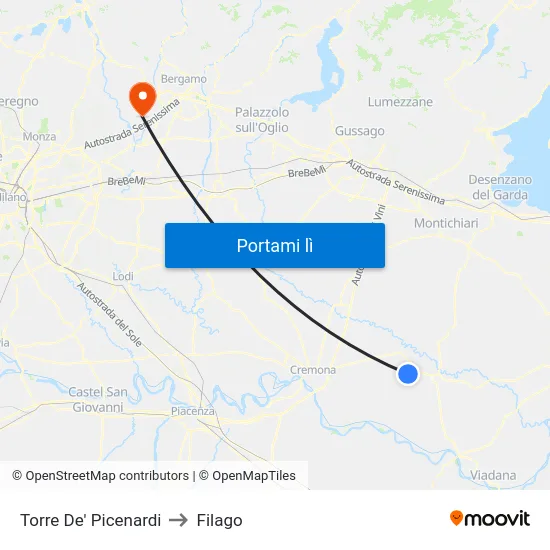 Torre De' Picenardi to Filago map