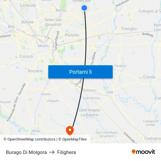 Burago Di Molgora to Filighera map
