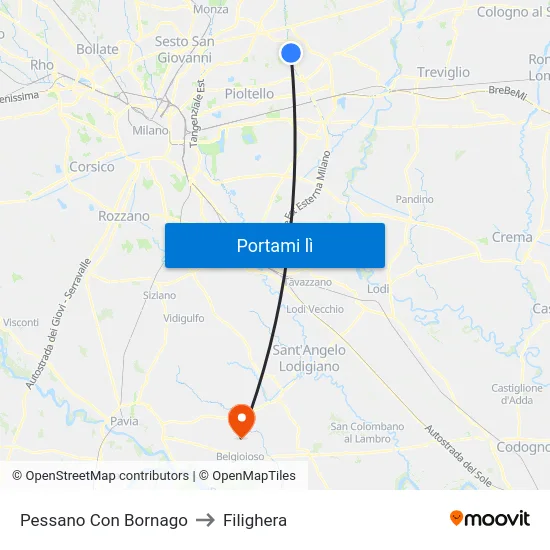 Pessano Con Bornago to Filighera map