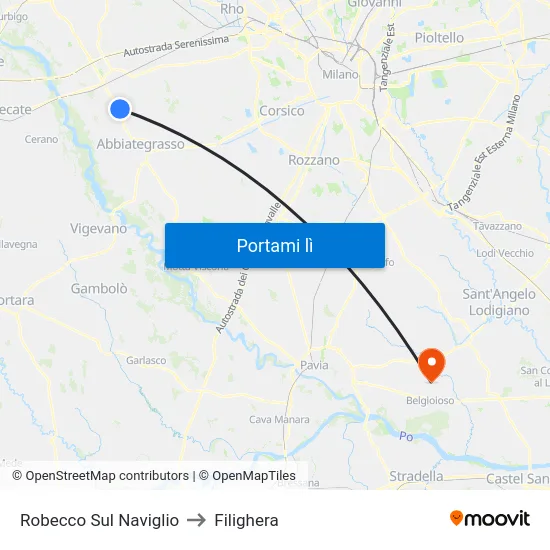 Robecco Sul Naviglio to Filighera map