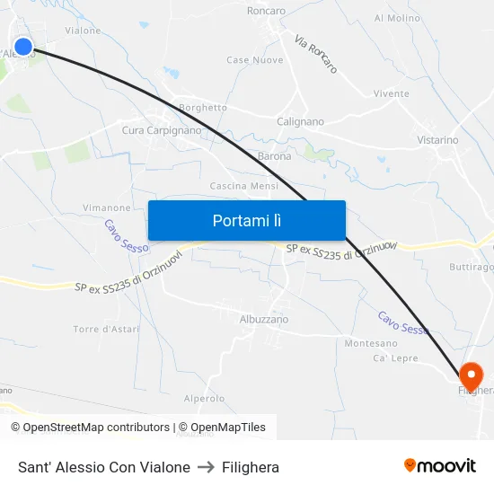 Sant' Alessio Con Vialone to Filighera map