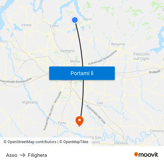 Asso to Filighera map