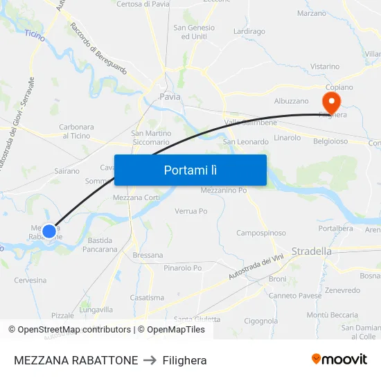 MEZZANA RABATTONE to Filighera map