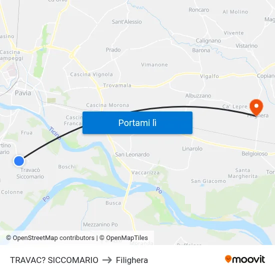 TRAVAC? SICCOMARIO to Filighera map
