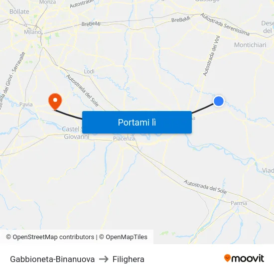 Gabbioneta-Binanuova to Filighera map