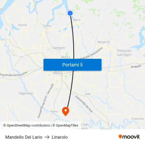 Mandello Del Lario to Linarolo map
