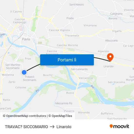 TRAVAC? SICCOMARIO to Linarolo map
