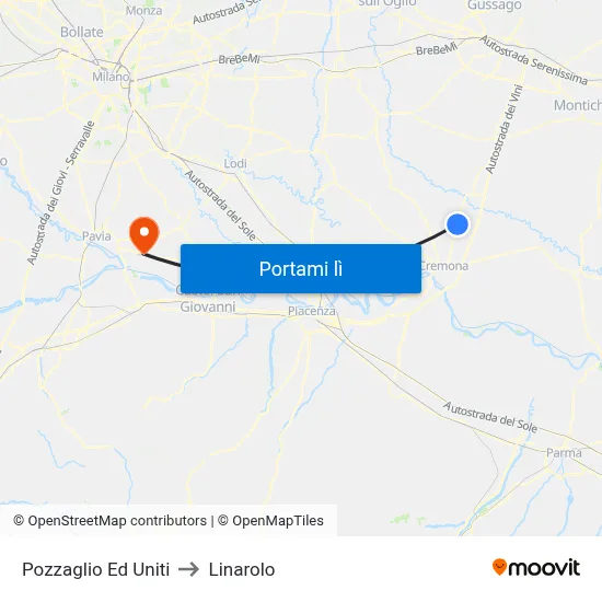 Pozzaglio Ed Uniti to Linarolo map