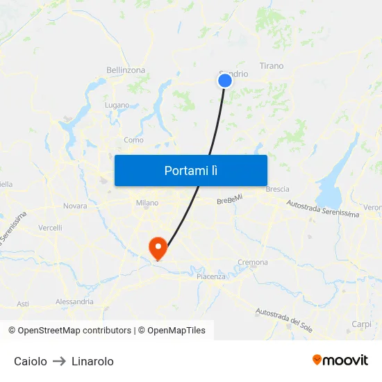 Caiolo to Linarolo map