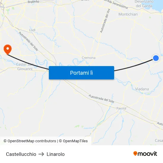 Castellucchio to Linarolo map