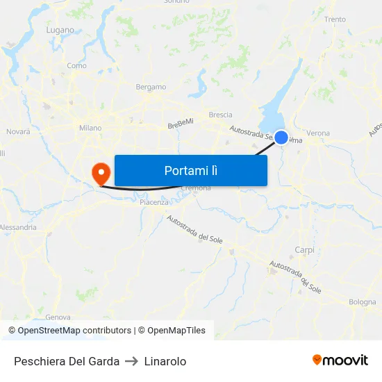 Peschiera Del Garda to Linarolo map
