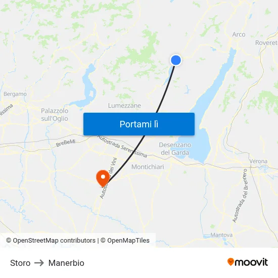 Storo to Manerbio map