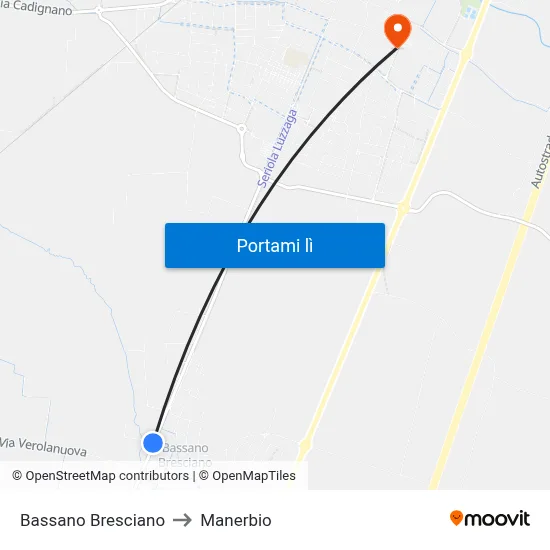 Bassano Bresciano to Manerbio map
