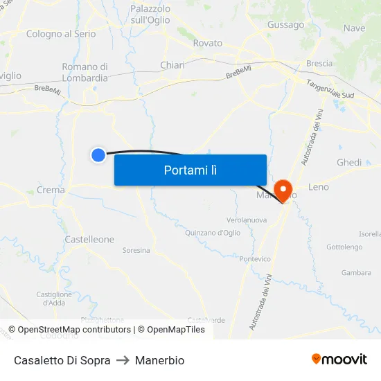 Casaletto Di Sopra to Manerbio map