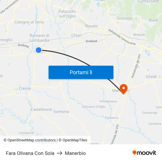 Fara Olivana Con Sola to Manerbio map