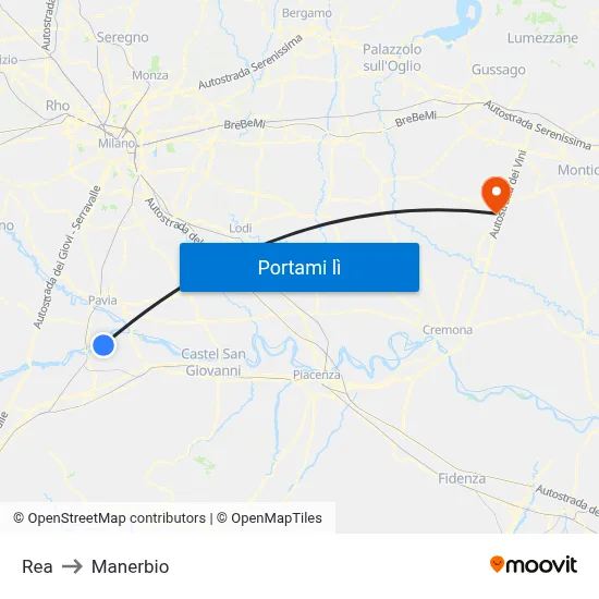 Rea to Manerbio map