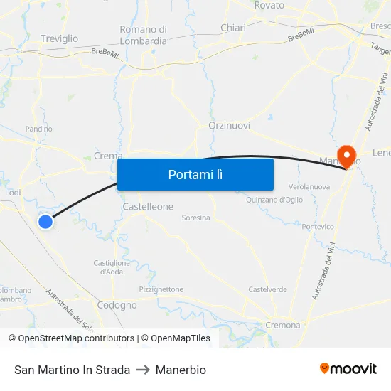 San Martino In Strada to Manerbio map
