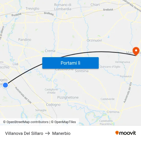 Villanova Del Sillaro to Manerbio map