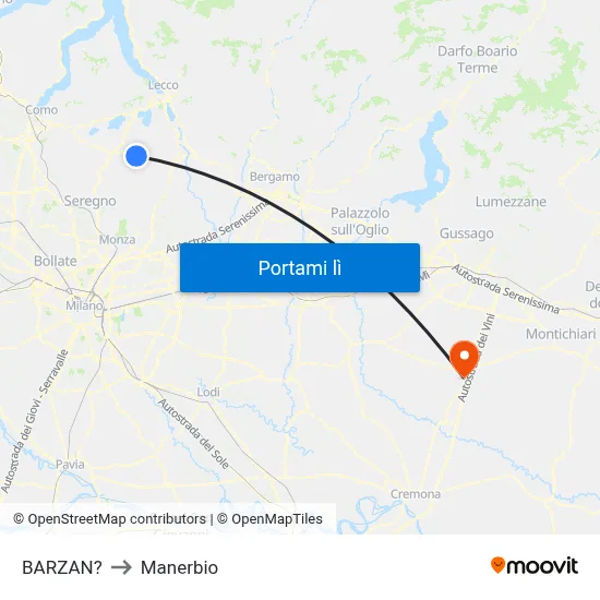 BARZAN? to Manerbio map