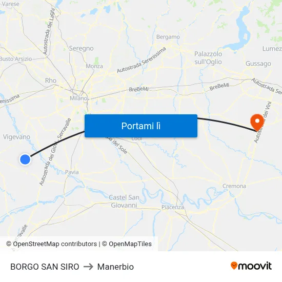 BORGO SAN SIRO to Manerbio map