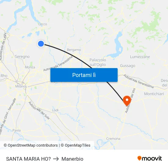 SANTA MARIA HO? to Manerbio map
