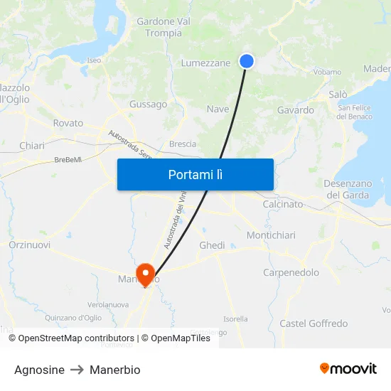Agnosine to Manerbio map