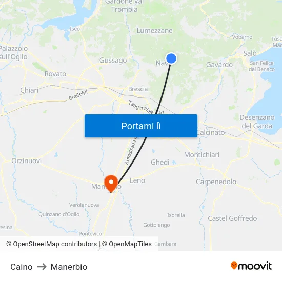 Caino to Manerbio map