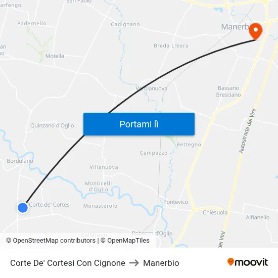 Corte De' Cortesi Con Cignone to Manerbio map