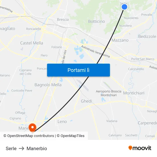 Serle to Manerbio map