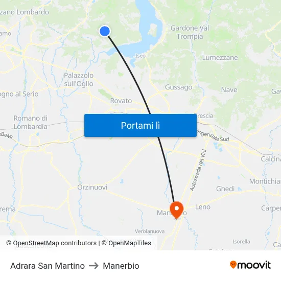 Adrara San Martino to Manerbio map