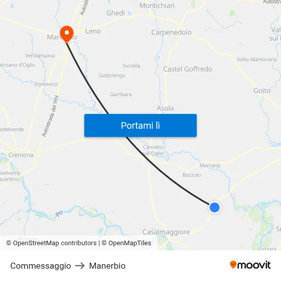 Commessaggio to Manerbio map