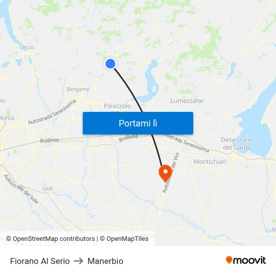 Fiorano Al Serio to Manerbio map
