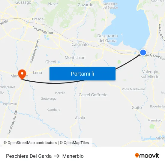 Peschiera Del Garda to Manerbio map