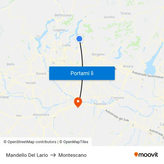 Mandello Del Lario to Montescano map