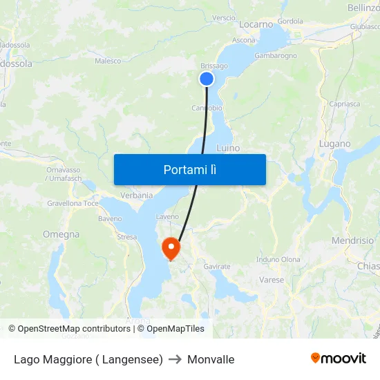 Lago Maggiore ( Langensee) to Monvalle map