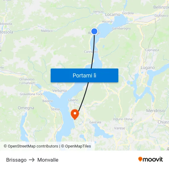 Brissago to Monvalle map